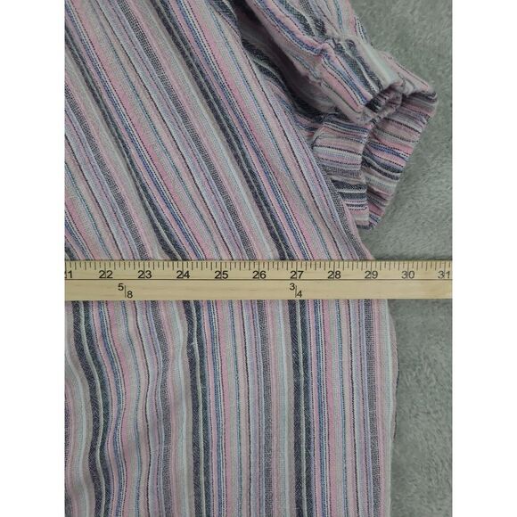 Karen T Design Linen Wide Leg Jumpsuit  2XL Off The Shoulder Striped Flowly BOHO - Picture 4 of 9